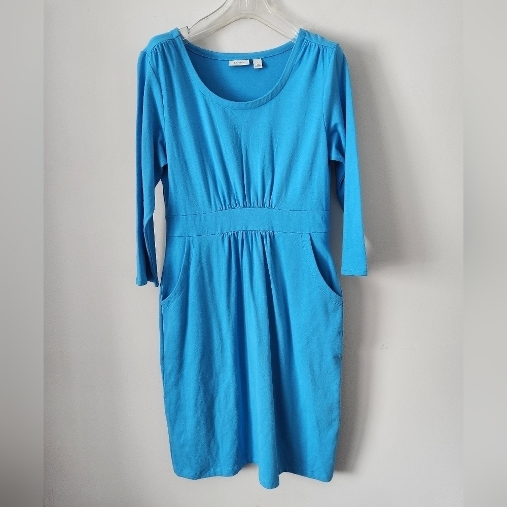 LL BEAN | Jersey knit dress blue sz S